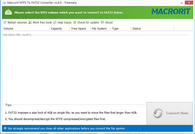 Mcrorit NTFS zu FAT32 Konverter