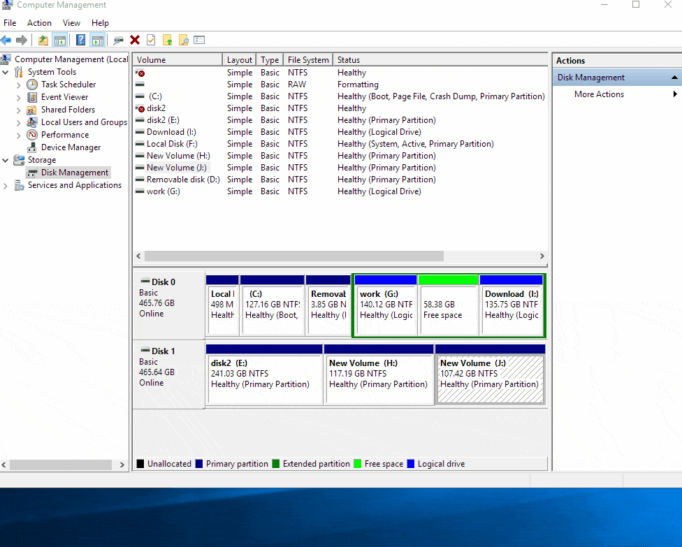 jak sloučit nesousedící oddíly ve správě disků systému Windows