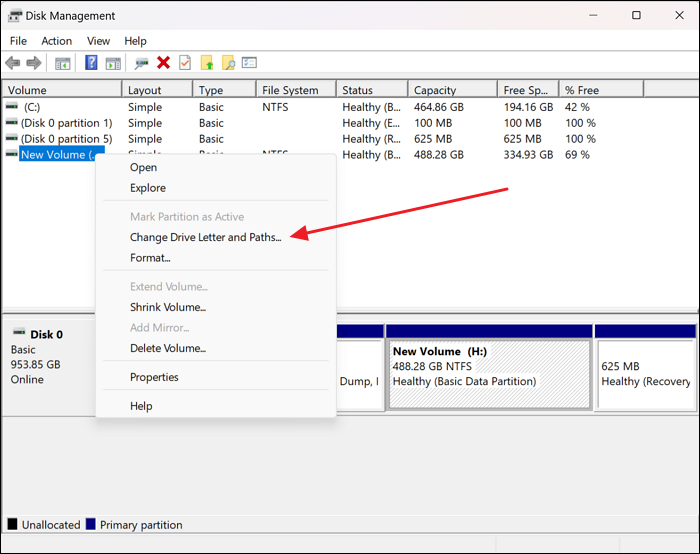 Wählen Sie Laufwerksbuchstabe und Pfad ändern