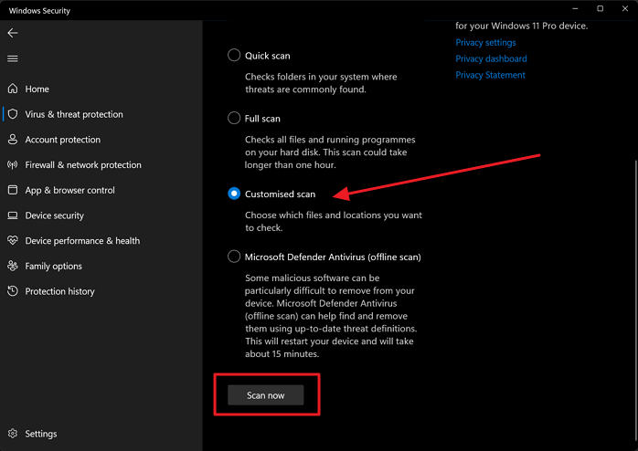 Drücken Sie die Schaltfläche 'Jetzt scannen