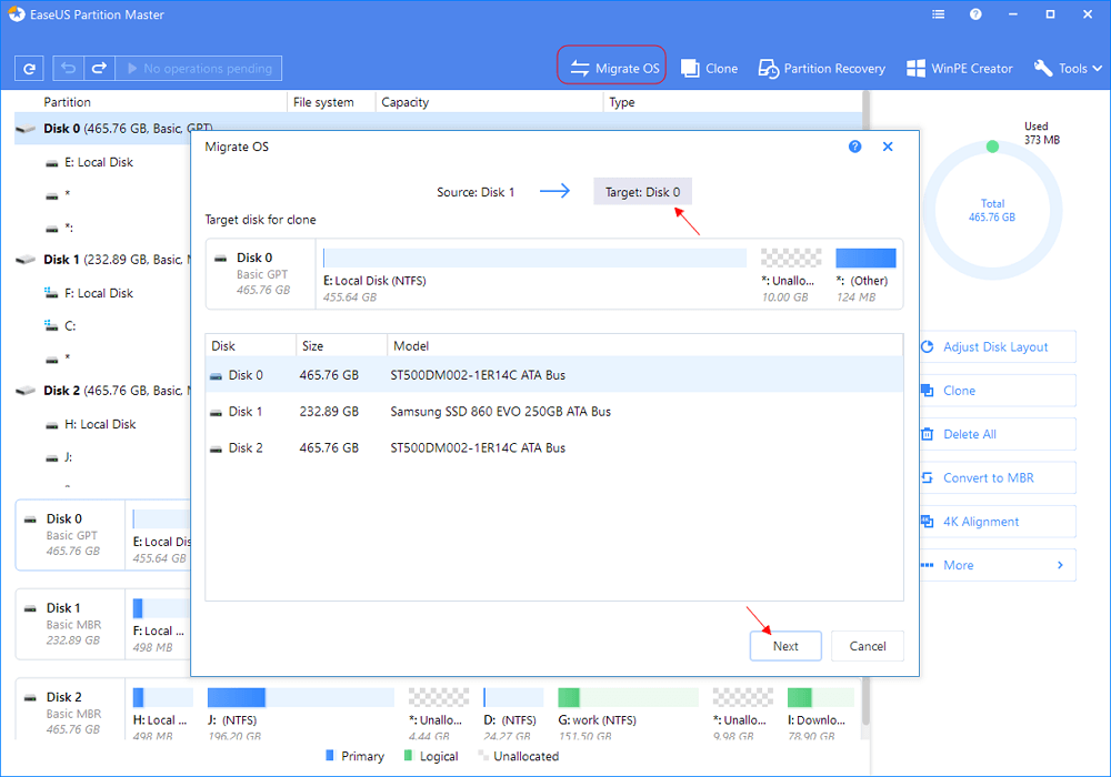 migrate hdd to ssd