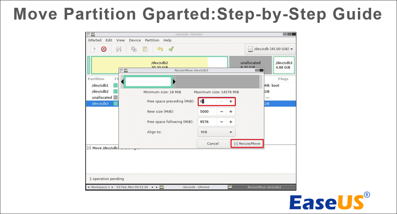 Tutorial on Move Partition Gparted in Windows 11/10/8/7