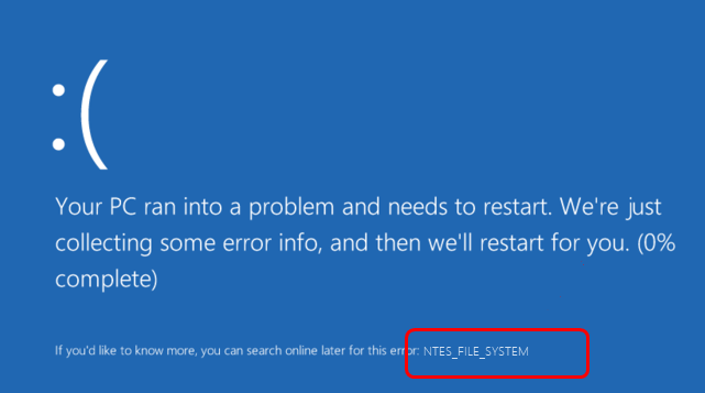 Solved Ntfs File System Blue Screen Error On Windows Easeus