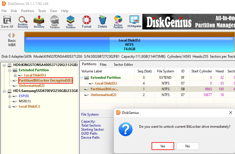 pop up window ask to unlock