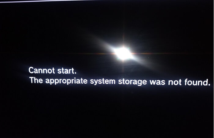 ps3 system storage not found