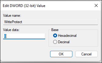 definir dados de valor