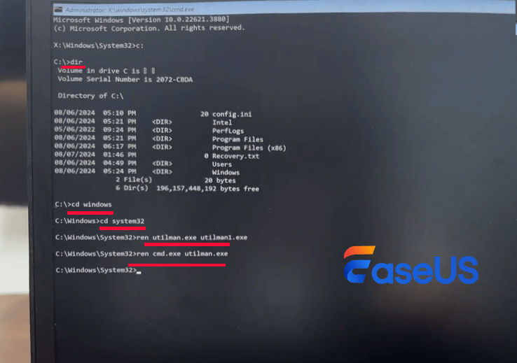 Administrator-Kennwort zurücksetzen cmd