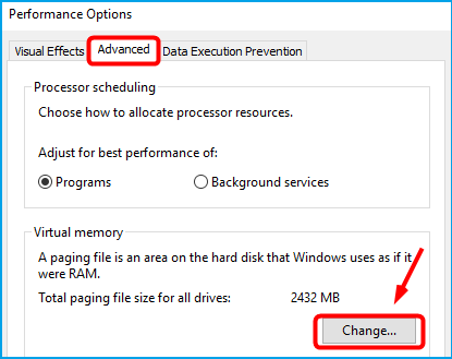 Out of memory error Windows 10