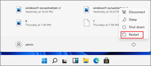 restart win11 PC
