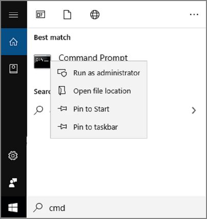 go to start menu and open command prompt