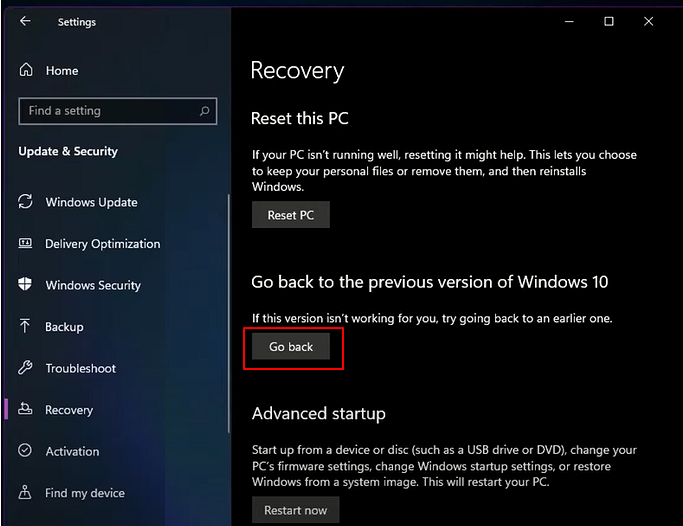Abra o painel de recuperação do Windows 11