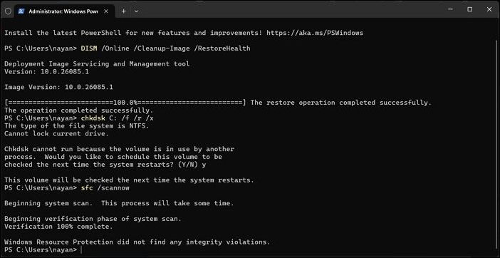 run-dism-chkdsk-sfc-scan-blue-screen-of-death