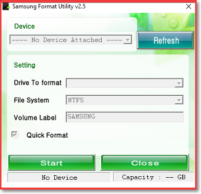 Samsung Format Utility
