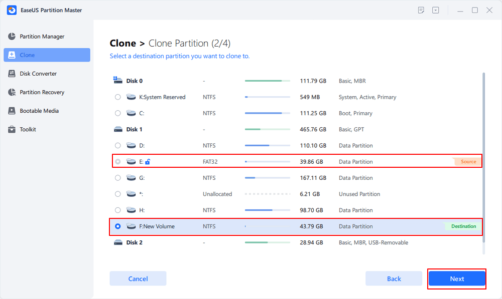 clonar partición Bitlocker - Paso 2
