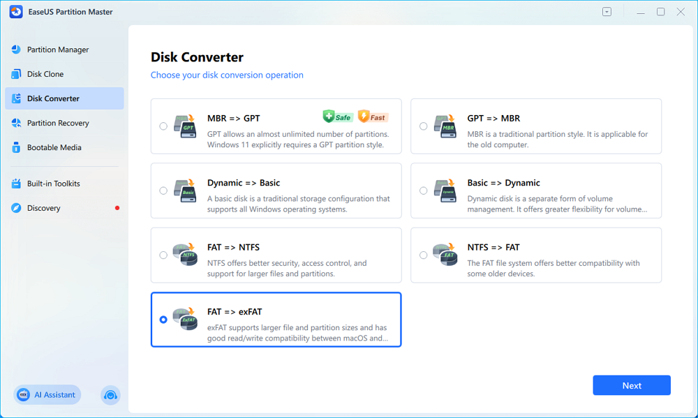 convert fat32 to exfat