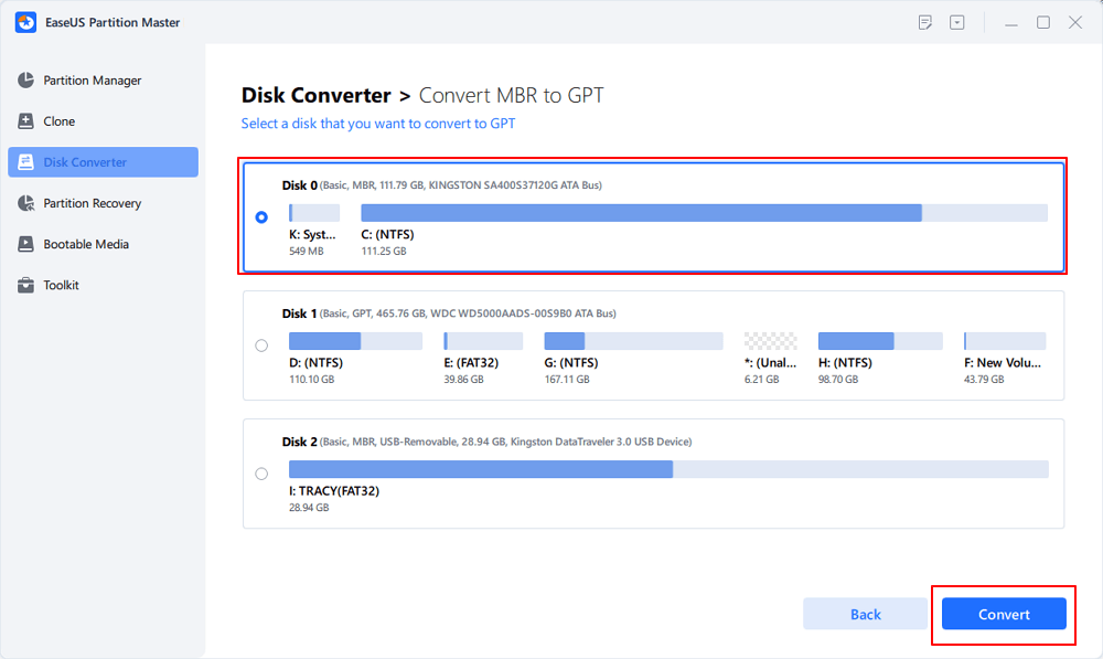 convert MBR to GPT