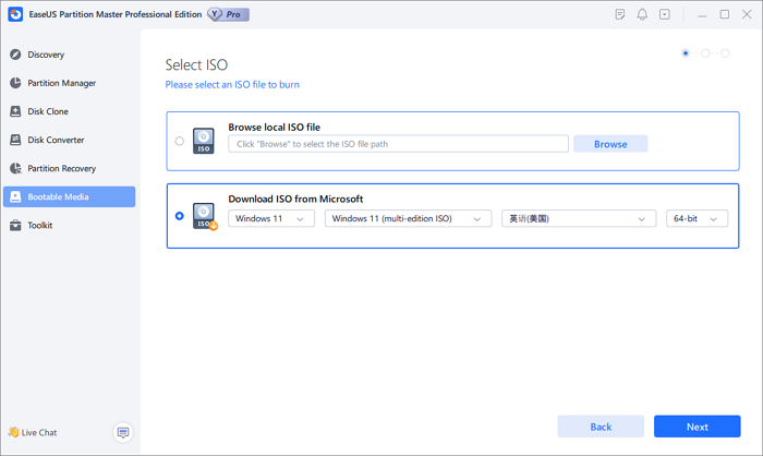 unduh file iso menggunakan EaseUS