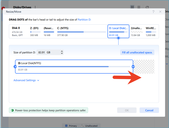 move d drive with easeus partition manager