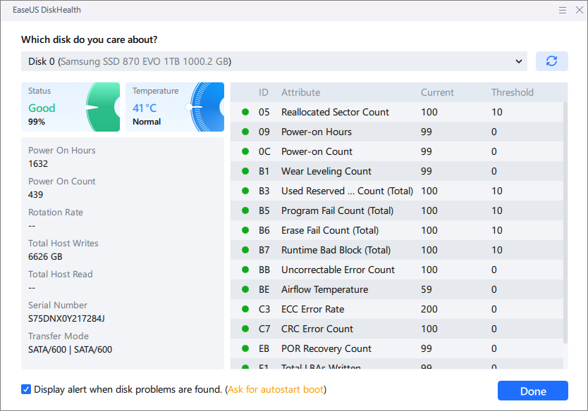 disk health status