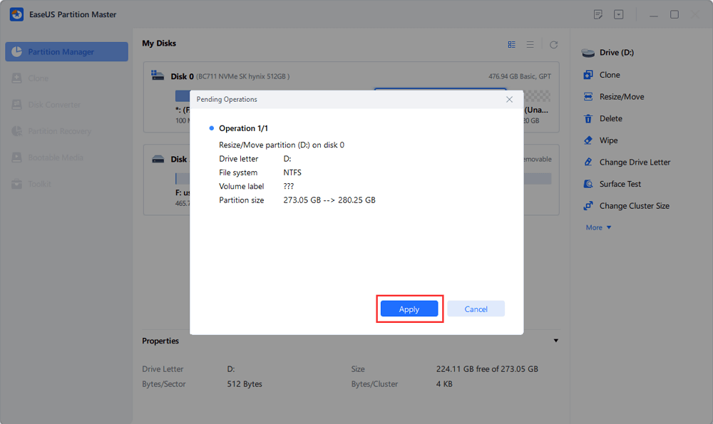 redimensionar la partición Bitlocker - Paso 4