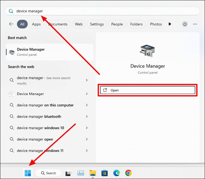 menedżer urządzeń wyszukiwania