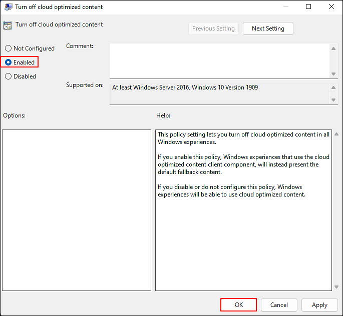 pilih diaktifkan lalu klik ok