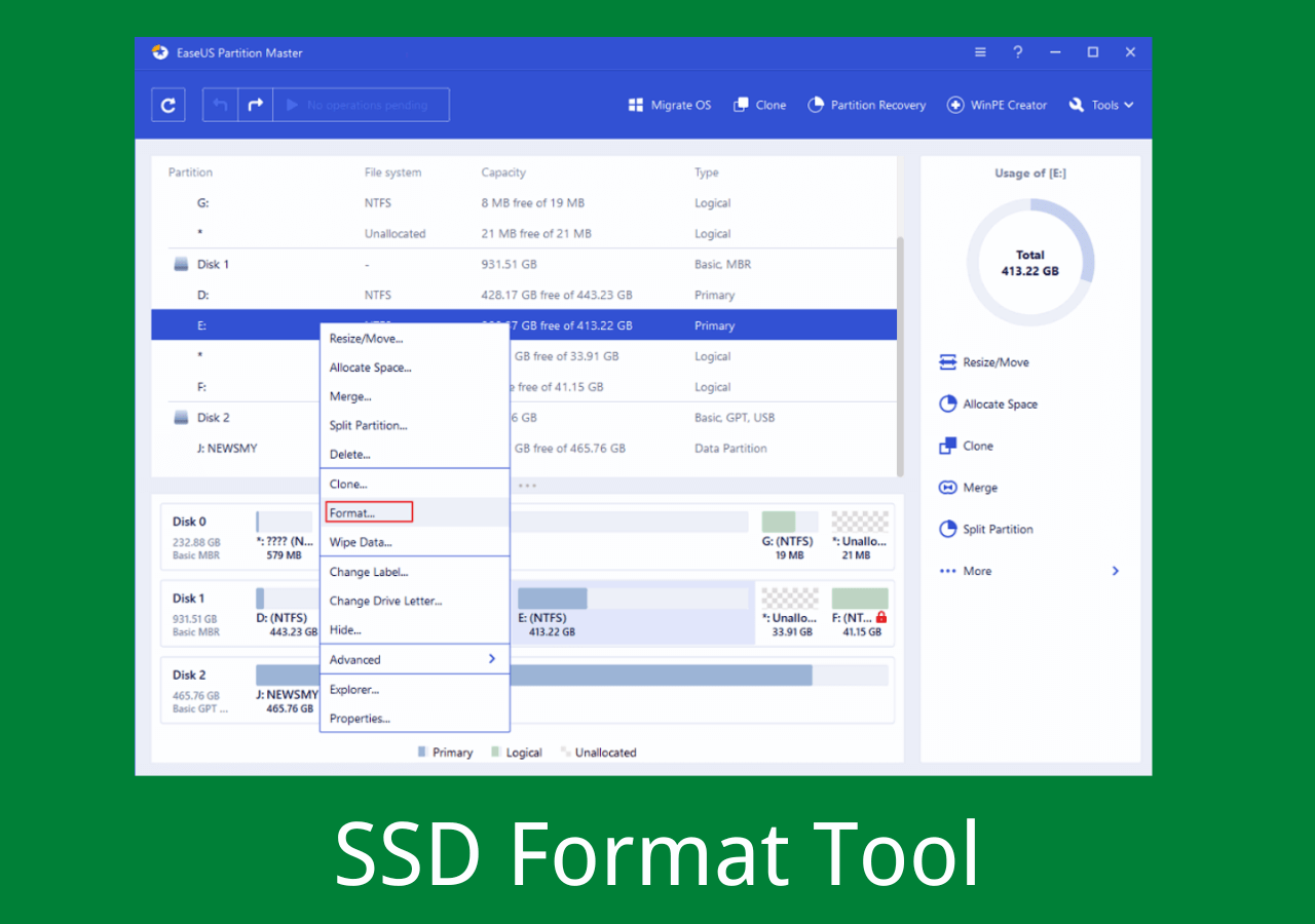 Format SSD for Windows 10 Install with SSD Format - EaseUS