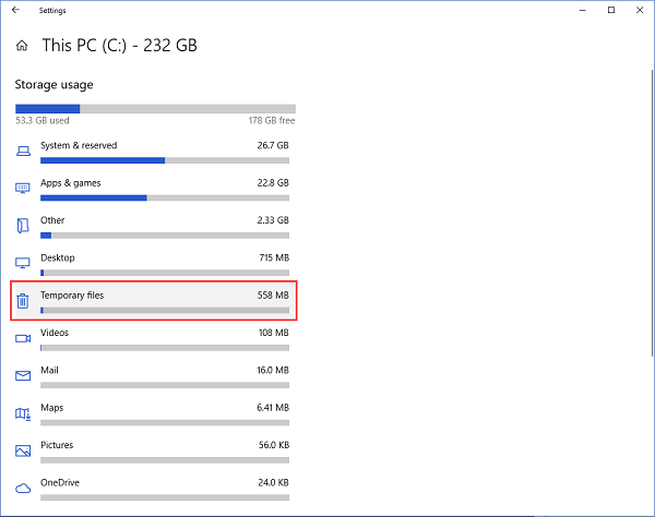 configuração de arquivo temporário 2