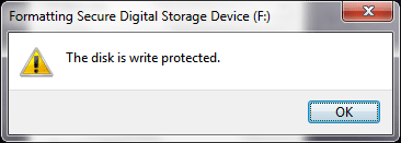 Remove write protection from USB