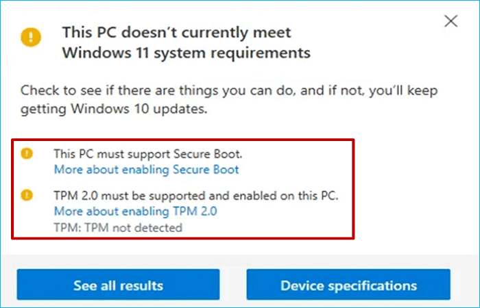 Deze pc voldoet momenteel niet aan de systeemvereisten van Windows 11