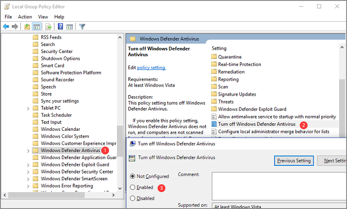 Turning off antimalware service executable - loeko