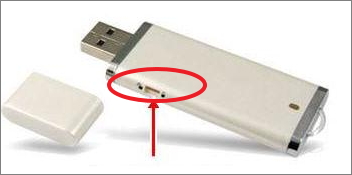 Remove write protection on USB using the Physical lock switch