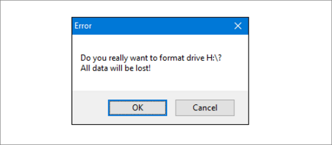fenêtre d'avertissement