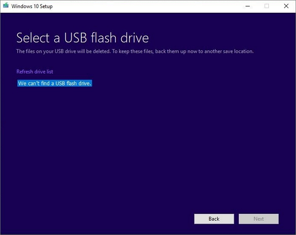 affældige Passende nedsænket Fixed] We Can't Find a USB Flash Drive Windows Media Creation Tool Error -  EaseUS