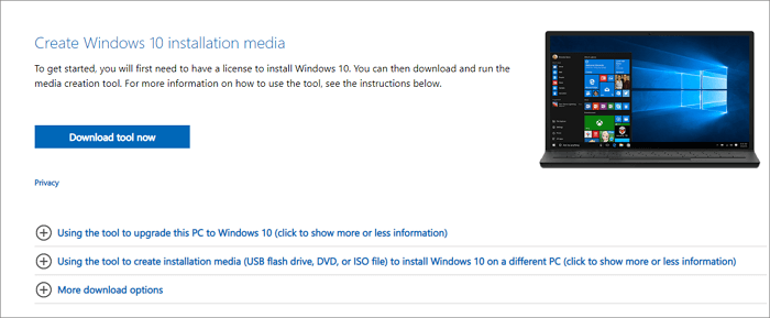下載Windows 10媒體創建工具