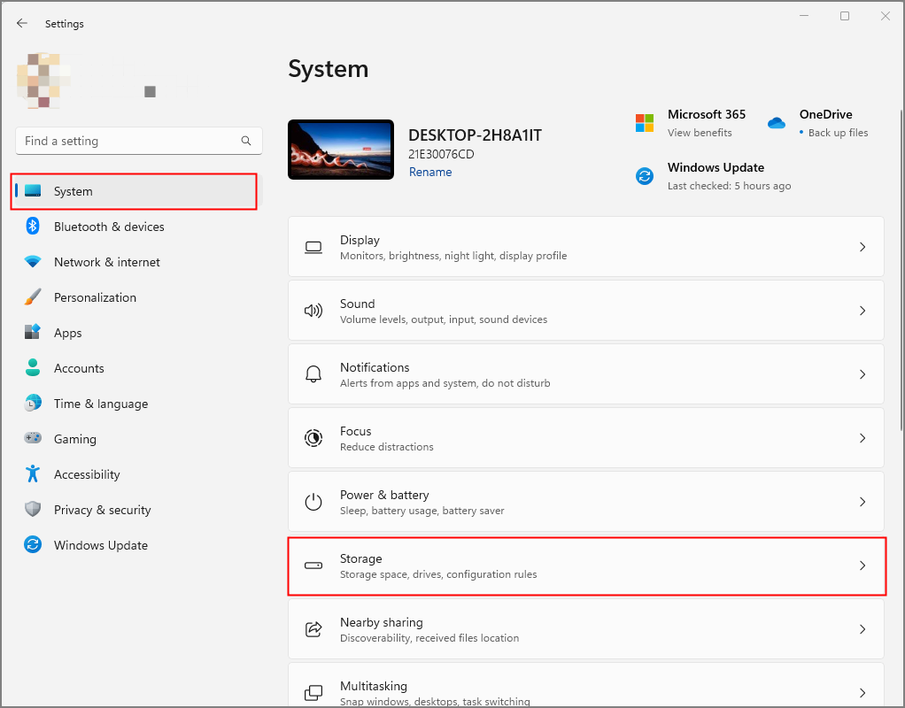 Configuración de Windows 11