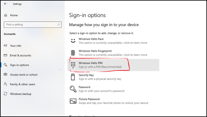 windows-hello-pin-empfohlen