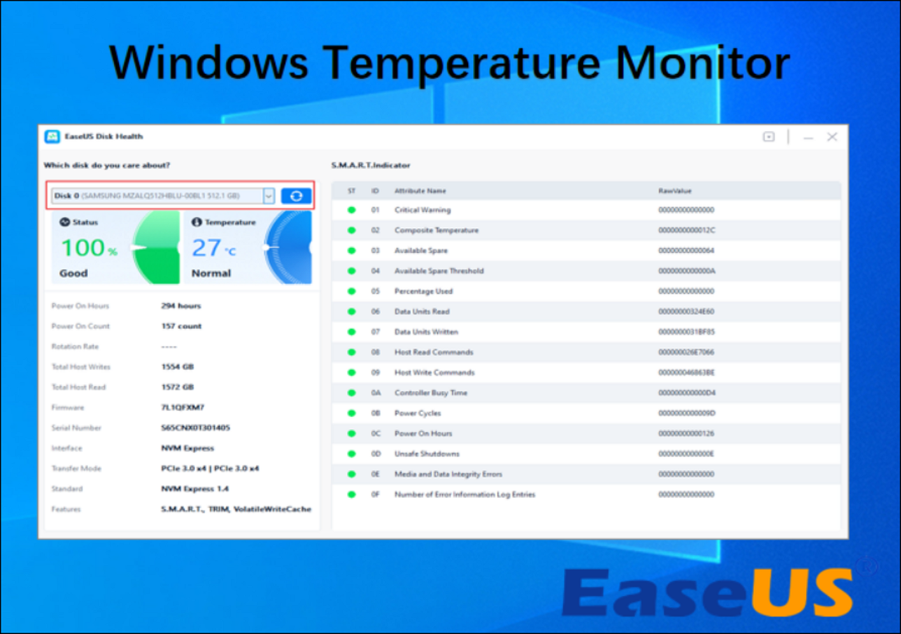 Top 8 Windows Temperature Monitor Software Recommend in 2024 – EaseUS