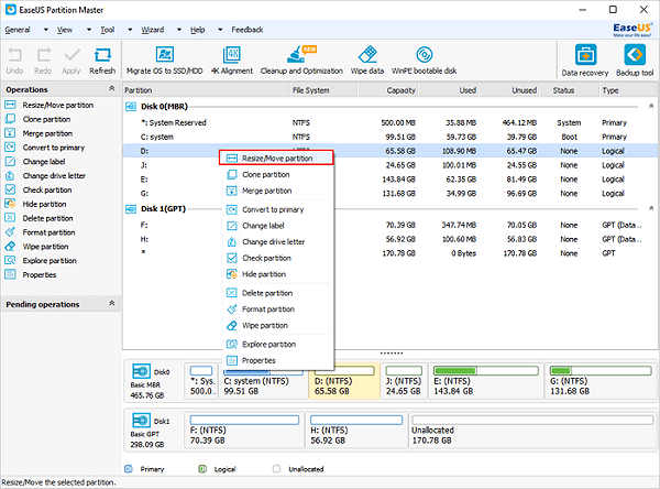Resize D: drive