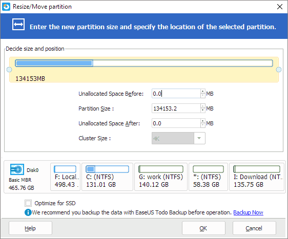 Specific information of E: drive