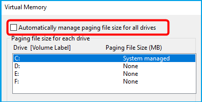 manage file size to solve 100 percent usage