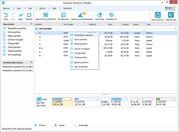 Resize D: drive