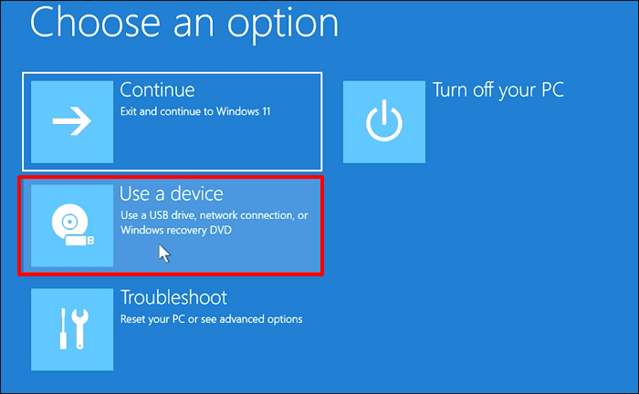 Wählen Sie „Gerät verwenden“