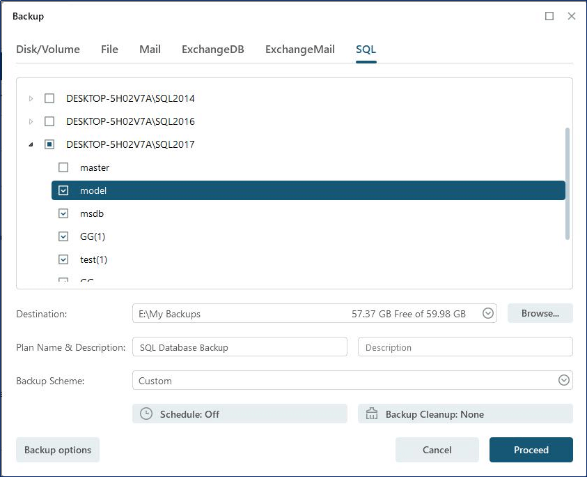 fazer backup de sql com Todo Backup