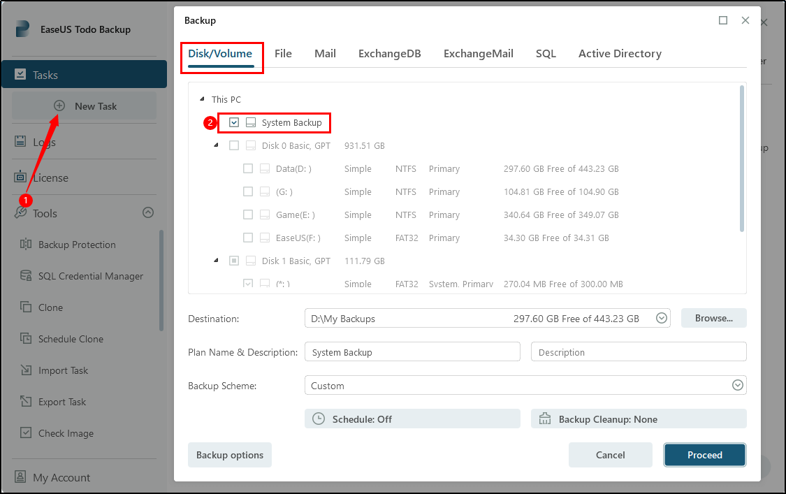 tworzenie kopii zapasowych systemu w funkcji tworzenia kopii zapasowych easyus todo