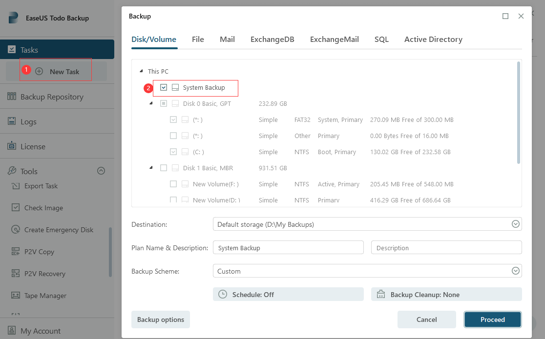 uaktualnij kopię zapasową systemu 10vm do 11