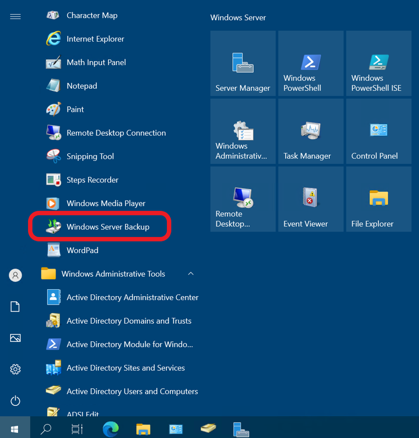 enable windows server backup