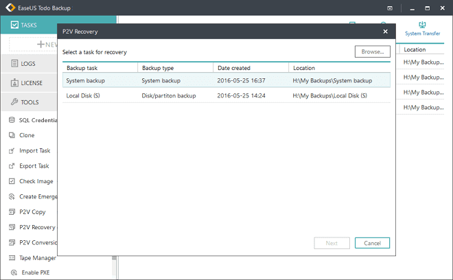 Recuperación de P2V-2
