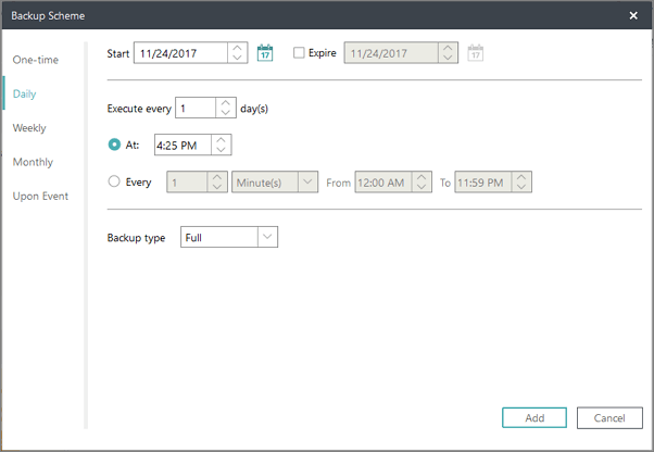 sedlex backup scheduler