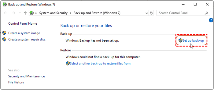 set up backup